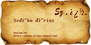 Szőke Írisz névjegykártya